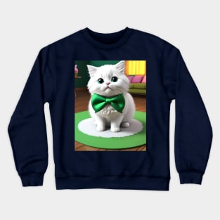 Cat with a Bow - Modern Digital Art Crewneck Sweatshirt